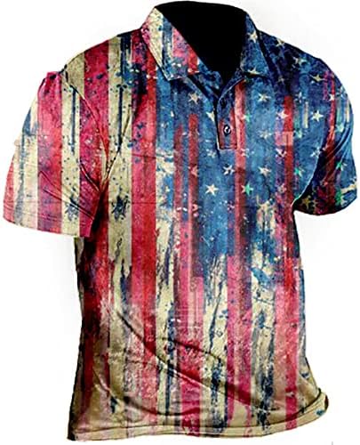 Erkek gömleği erkek Vatansever Performans Bağımsızlık Günü Amerikan Bayrağı Klasik Fit Gömlek Planı T Shirt