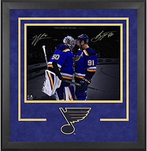 Vladimir Tarasenko ve Jordan Binnington St. Louis Blues Deluxe Çerçeveli İmzalı 16 x 20 Spot Işığı Fotoğrafı-İmzalı NHL Fotoğrafları