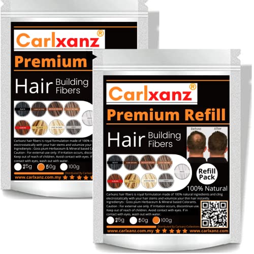 Carlxanz Orta Kahverengi Saç Fiber Dolgu Dolum (50g & 100g)