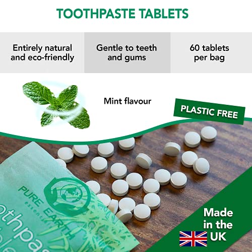SAF TOPRAK essentials Taze Nefes Kiti: Bakır Dil Kazıyıcı, Florürlü Diş Macunu Tabletleri ve Bambu Elektrikli Diş Fırçası