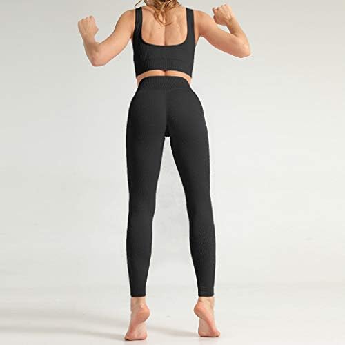 JMMSlmax Egzersiz Setleri Kadınlar için Şort Ve Spor Sutyeni 2 Parça Yastıklı Spor Sutyeni Yüksek Belli Yoga Tayt