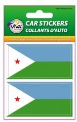 2 Cibuti Ülke Bayrağı Seti Küçük Otomobil Tampon Çıkartmaları Çıkartmaları... 1 3/8 X 2 3/4 inç ... Pakette yeni
