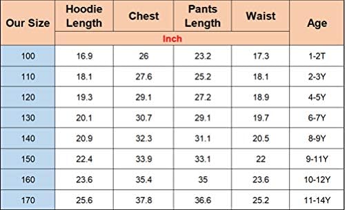 Himoop Çocuklar Pamuk Kapşonlu Kazak Setleri-Tek Parça Hoodies ve Sweatpants Setleri İki Parçalı Setleri Tişörtü (1-14Y)