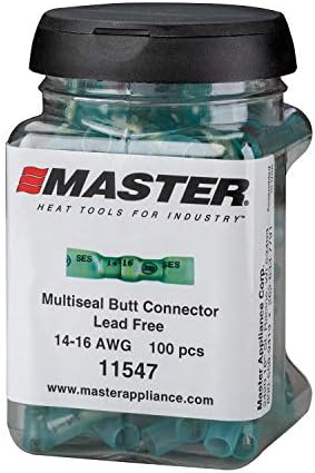 Master Appliance MultiSeal Butt Splice Wire Connector Jar-Endüstriyel Kalitede Su Geçirmez Terminaller, 103 lbs Çekme Dayanımı,