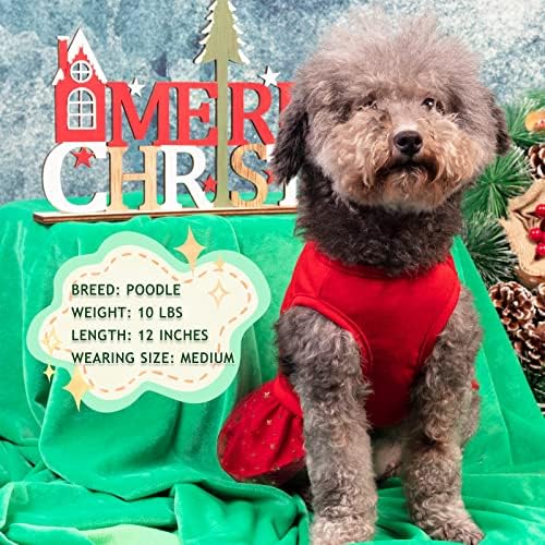 cyeollo Köpek Noel Elbise Tatil Tema Ren Geyiği Boynuzları Köpek Etek Köpek Elbiseler Papyon ile Doggie Kıyafetler Kız Noel