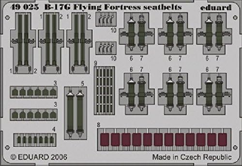 Eduard Aksesuarları-49025 Model Yapımı Aksesuar B 17g Revell/Monogram için Uçan Kale Emniyet Kemerleri