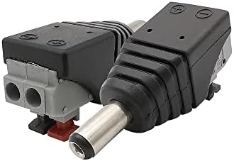 VİEUE Güç soketli konnektör 5. 5x2. 1mm DC Erkek dişi kablo Konektörü 2.1 * 5.5 mm Vidasız DC priz adaptör jak 3528/5050