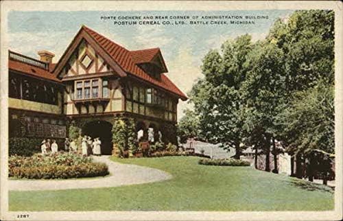 Porte Cochere ve Yönetim Binasının Arka Köşesi Postum Tahıl A. Ş. Orijinal Antika Kartpostal