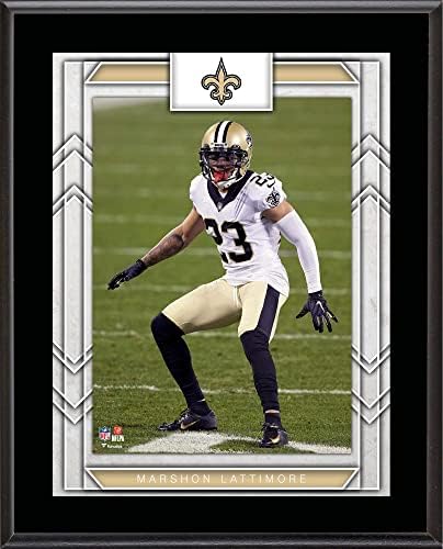 Marshon Lattimore New Orleans Saints 10.5 X 13 Yüceltilmiş Oyuncu Plaketi-NFL Oyuncu Plaketleri ve Kolajları