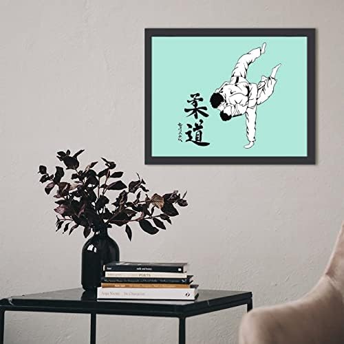Japon Judo ahşap resim çerçevesi Sanat Resimleri Resim duvar ekranı Ev Ofis için Dekoratif