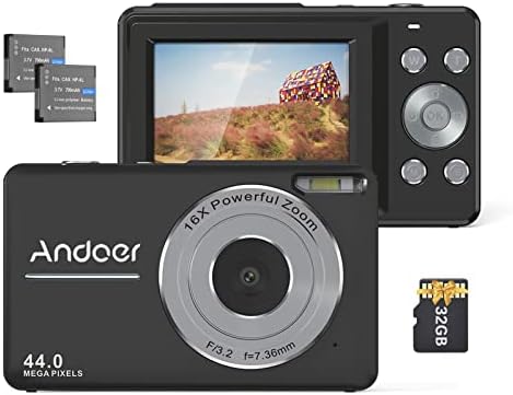Andoer Docooler Taşınabilir 1080P Dijital Kamera 44MP Otomatik Odaklama 2.5 IPS Ekran 16X Dijital Zoom Sarsıntı Önleyici