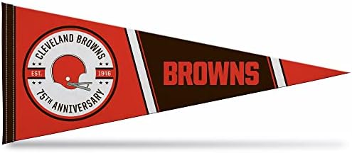 Rico Industries NFL Cleveland Browns'a Özel 12 x 30 Yumuşak Keçe Flama - Asmak için EZ-Ev Dekoru (Oyun Odası, Erkek Mağarası,