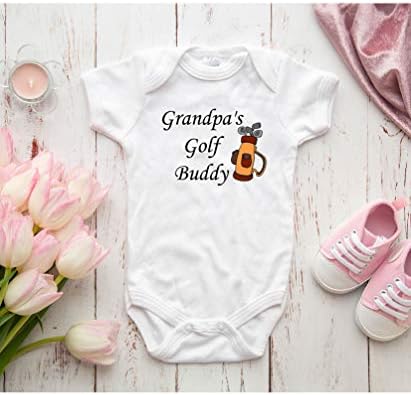 Büyükbabanın Golf Buddy Sevimli Komik Bebek Bodysuit Yenidoğan Bebek Onesie Hediye