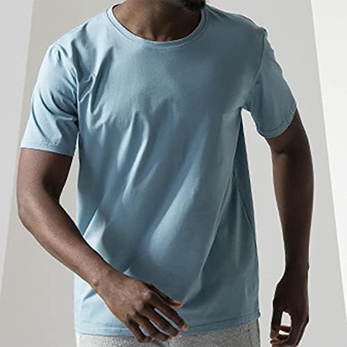 Yaz erkek t-shirtleri Yaz Moda Buz İpek Pamuk Düz Renk T Shirt erkek Çok Yönlü Gevşek Yarım Kollu Seti