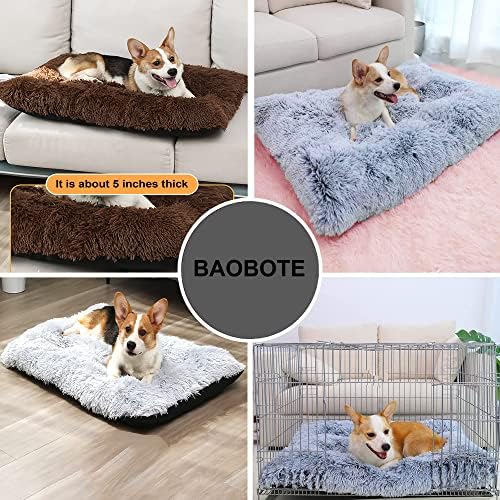 Kaymaz Tabanlı BAOBOTE köpek yatağı Sandık Pedi Makinede Yıkanabilir Pet Yatak, Kendinden Isınan Peluş köpek yatağı, Küçük