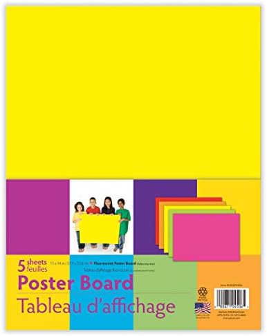 UCreate® Neon Poster Panosu, 5 Farklı Renk, 11 x 14, Paket Başına 5 Kağıt, 12 Paket