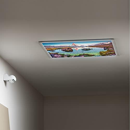 Tavan lambası difüzör Panelleri için Floresan ışık kapakları-Manzara Deseni-Sınıf Ofisi için Floresan ışık Kapakları - 2ft