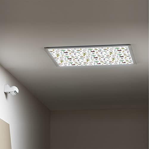 Tavan ışık difüzör panelleri için floresan ışık kapakları-Kuş Deseni-Sınıf ofisi için floresan ışık kapakları-Ofis ve sınıf