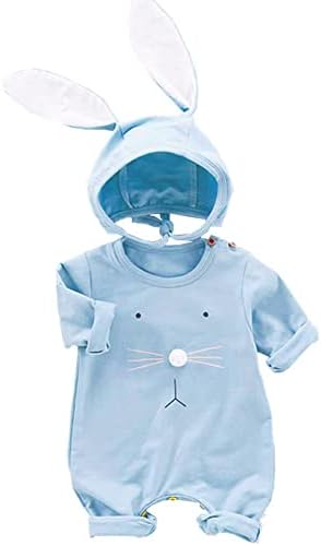 AİKSİWAİ Bebek Kız Erkek Paskalya Kıyafetleri Tavşan Romper Bodysuit Tulum Bebek Yenidoğan Tavşan Şapka ile