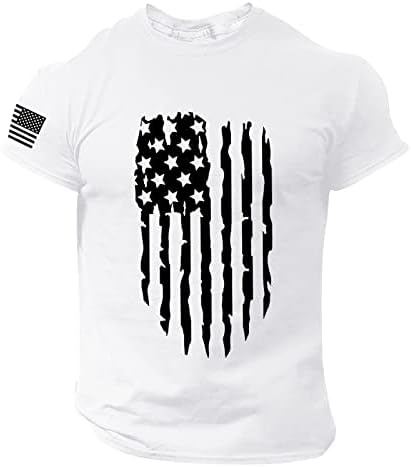 Bmısegm Yaz spor forma Erkekler Erkek Yaz Bağımsızlık Günü Moda Rahat Baskılı kısa kollu T Gömlek T Shirt Erkek